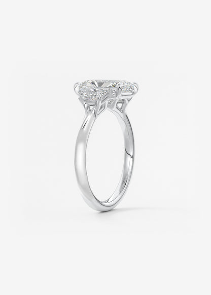 Radiant Three Stone Lab Grown Diamond Engagement Ring