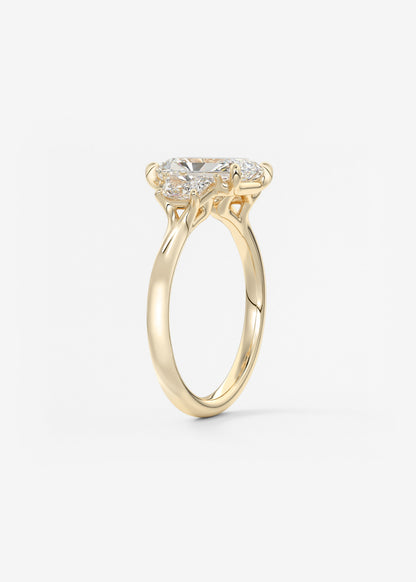 Radiant Three Stone Lab Grown Diamond Engagement Ring