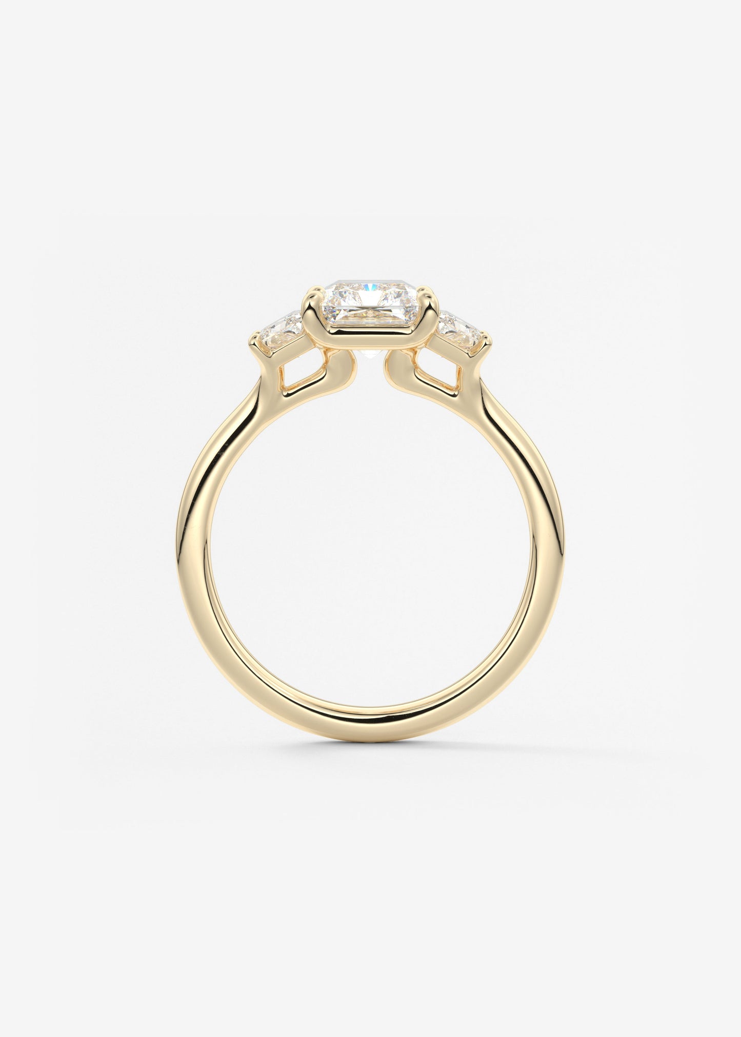 Radiant Three Stone Lab Grown Diamond Engagement Ring