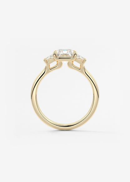 Radiant Three Stone Lab Grown Diamond Engagement Ring