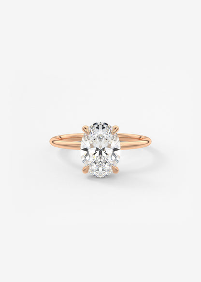 Oval Hidden Halo Lab Grown Diamond Engagement Ring