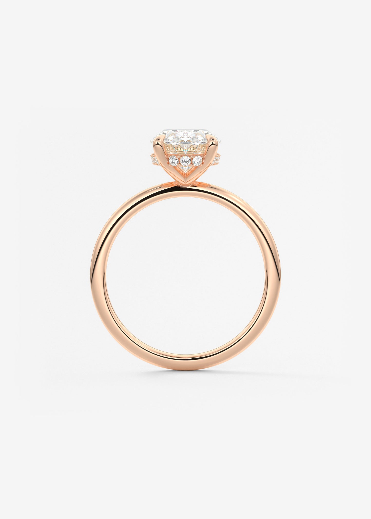 Oval Hidden Halo Lab Grown Diamond Engagement Ring