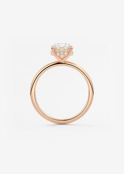 Oval Hidden Halo Lab Grown Diamond Engagement Ring