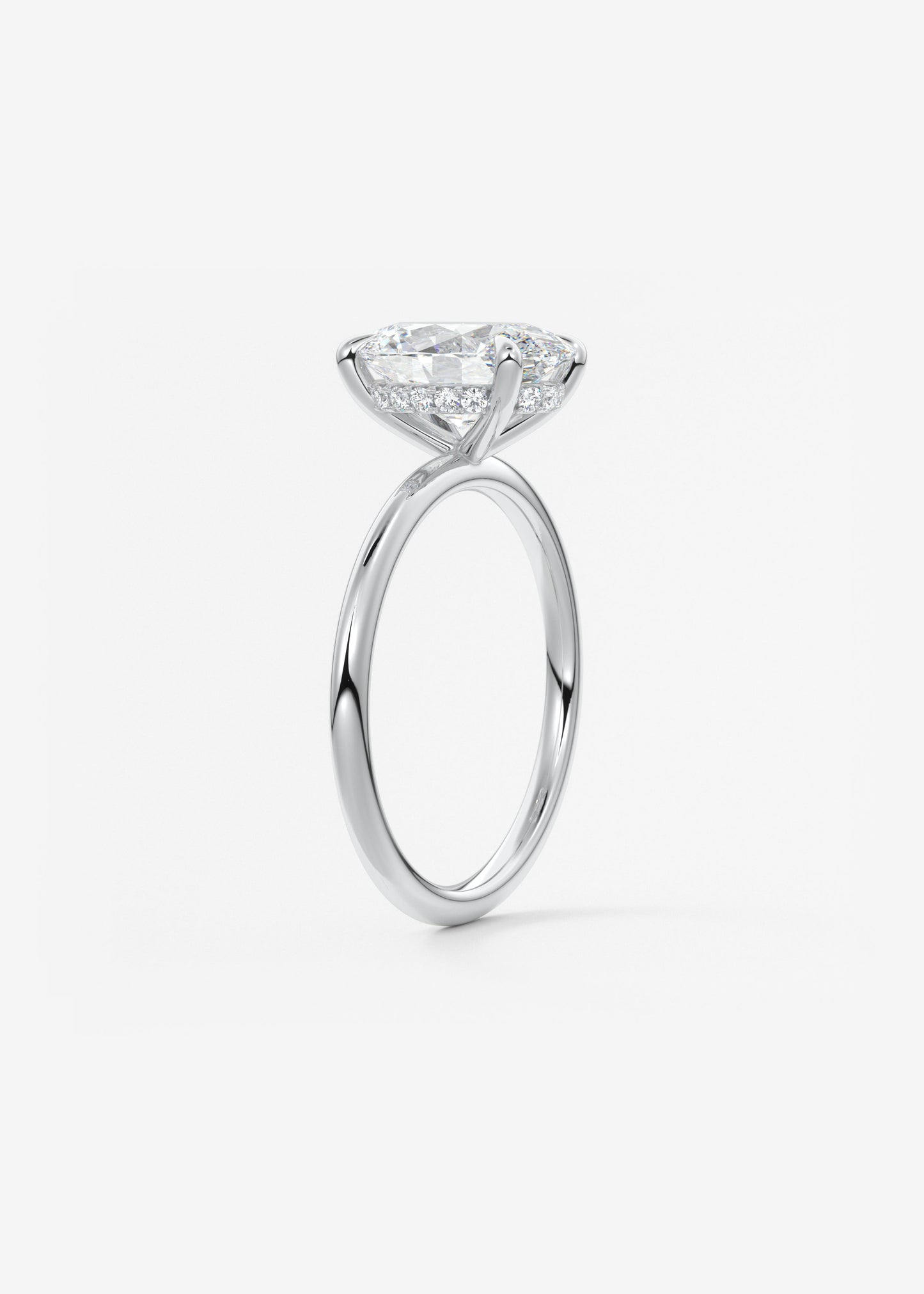 Oval Hidden Halo Lab Grown Diamond Engagement Ring