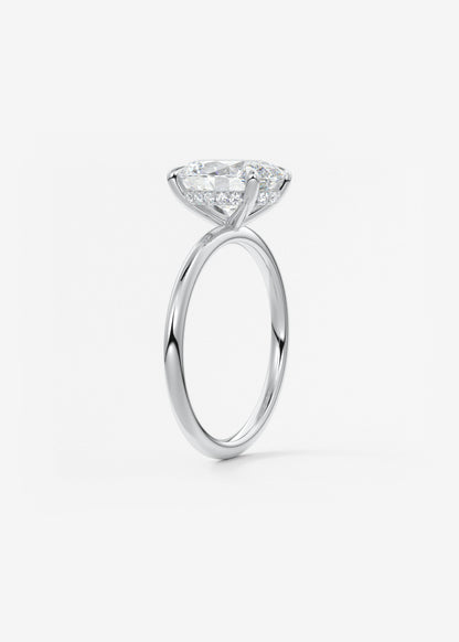 Oval Hidden Halo Lab Grown Diamond Engagement Ring