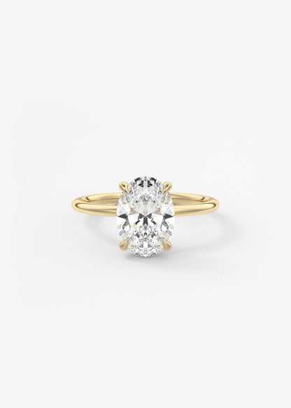 Oval Hidden Halo Lab Grown Diamond Engagement Ring