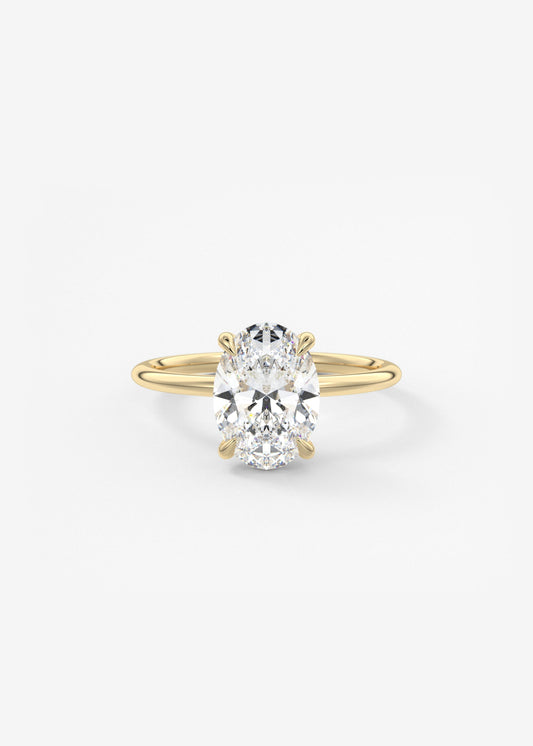 Oval Hidden Halo Lab Grown Diamond Engagement Ring