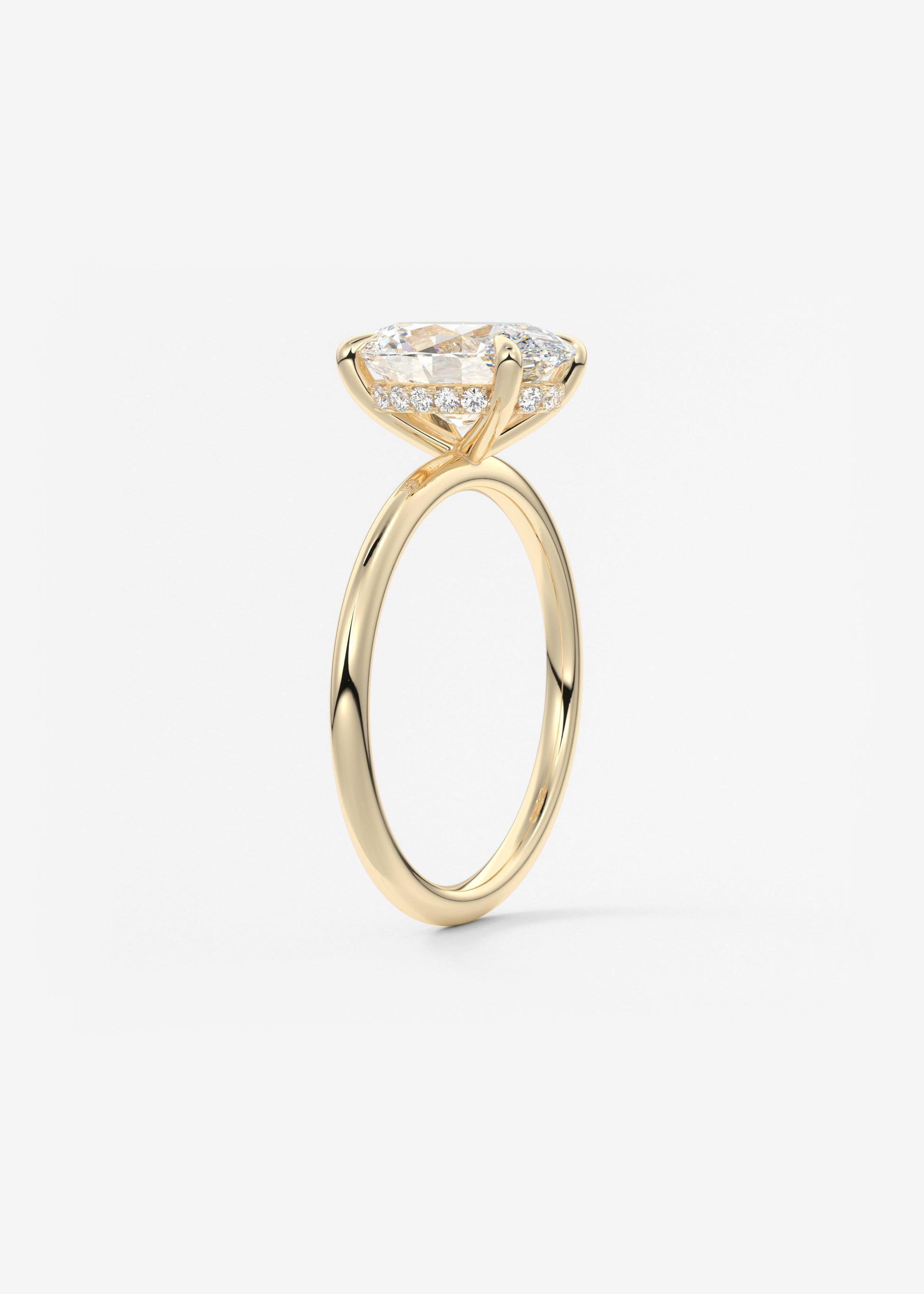 Oval Hidden Halo Lab Grown Diamond Engagement Ring