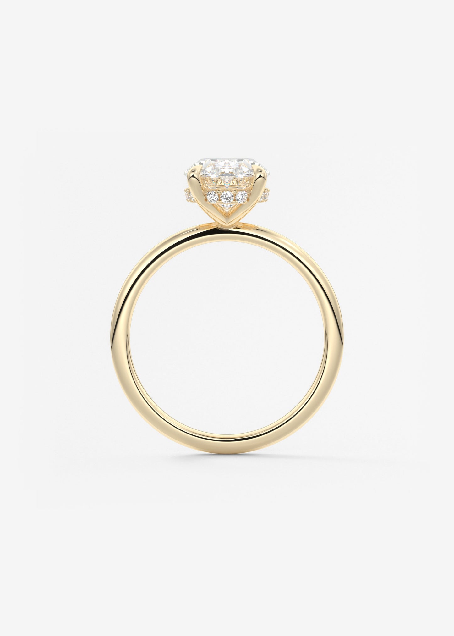 Oval Hidden Halo Lab Grown Diamond Engagement Ring