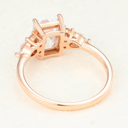 Emerald Cluster Lab-Grown Diamond Engagement Ring
