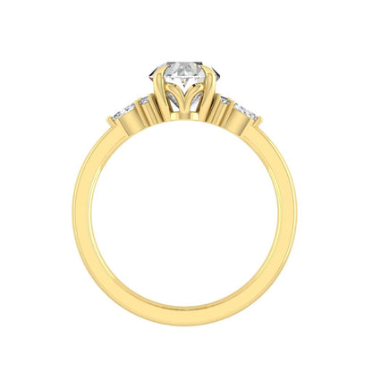 1.91 CT Oval Cut Cluster Moissanite Engagement Ring 9