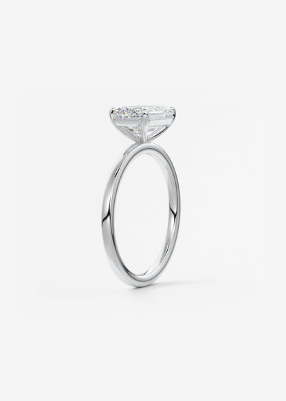 Emerald East West Solitaire Lab Grown Diamond Engagement Ring