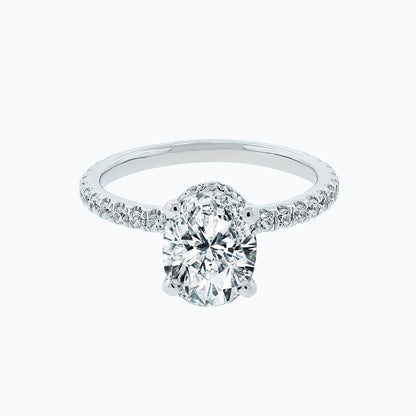 Oval Hidden Halo & Pave Lab Grown Diamond Engagement Ring