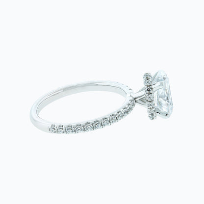 Oval Hidden Halo & Pave Lab Grown Diamond Engagement Ring