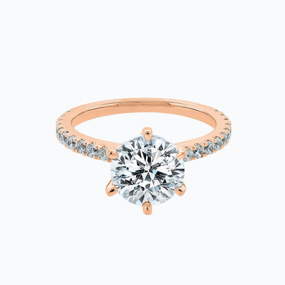 Round Pave Lab Grown Diamond Engagement Ring