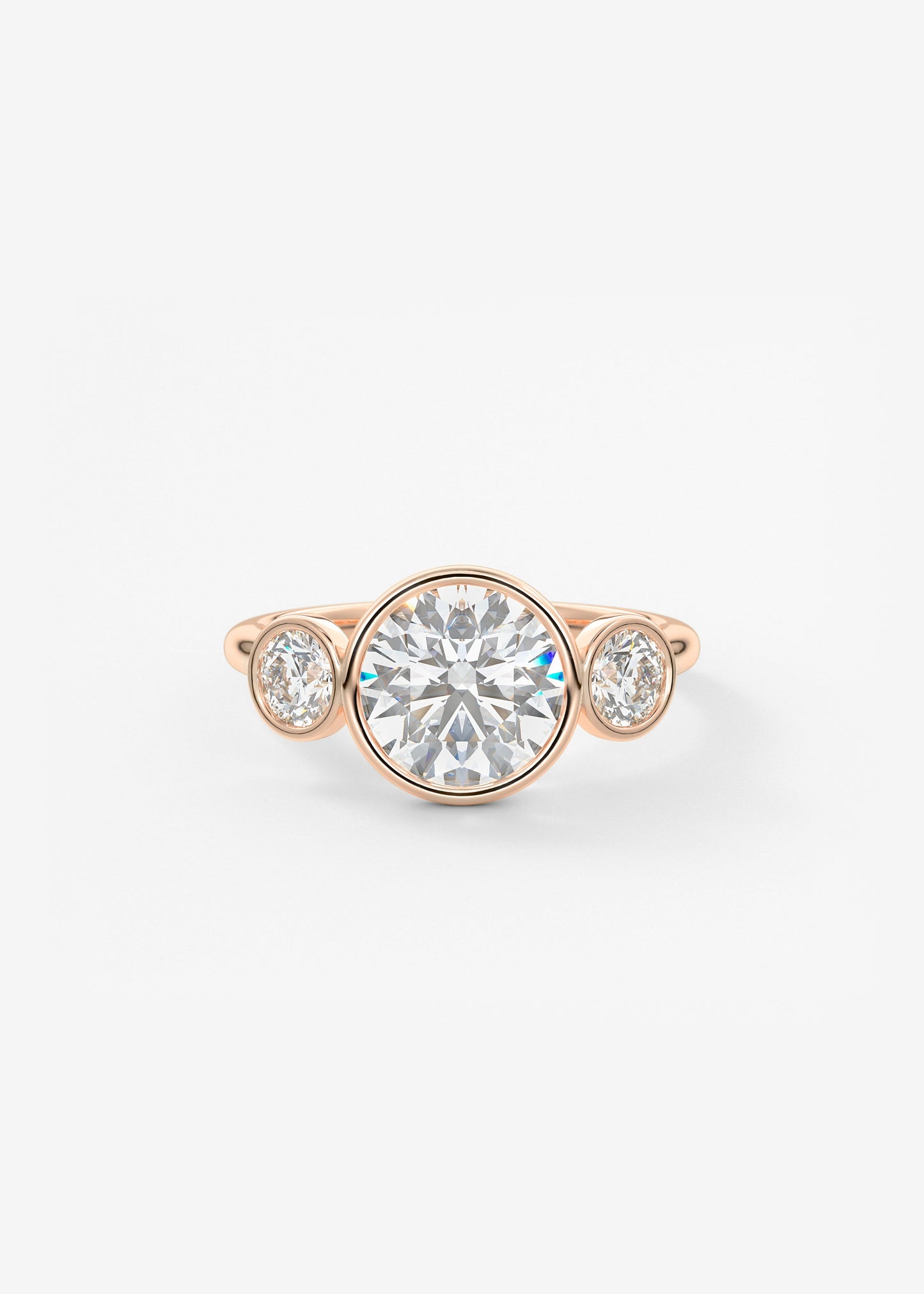 Round Three Stone Lab Grown Diamond Engagement Ring