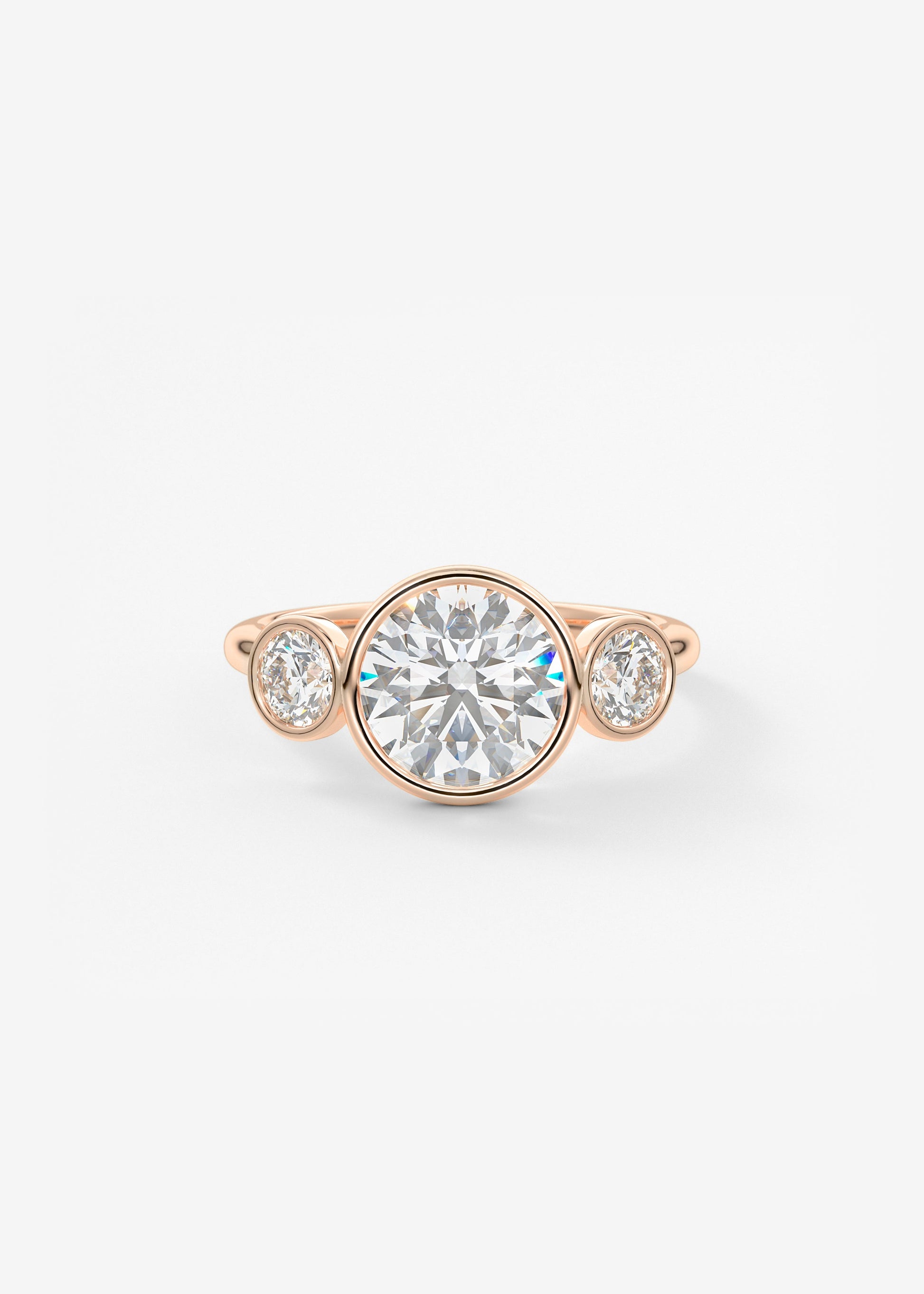 Round Three Stone Lab Grown Diamond Engagement Ring