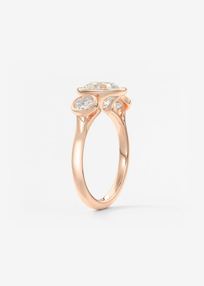 Round Three Stone Lab Grown Diamond Engagement Ring