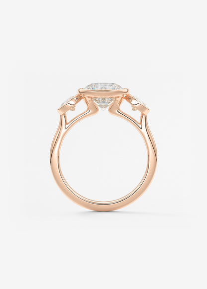 Round Three Stone Lab Grown Diamond Engagement Ring