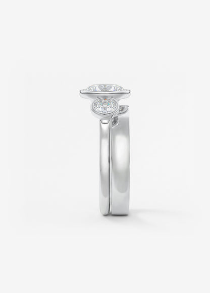 Round Three Stone Lab Grown Diamond Engagement Ring