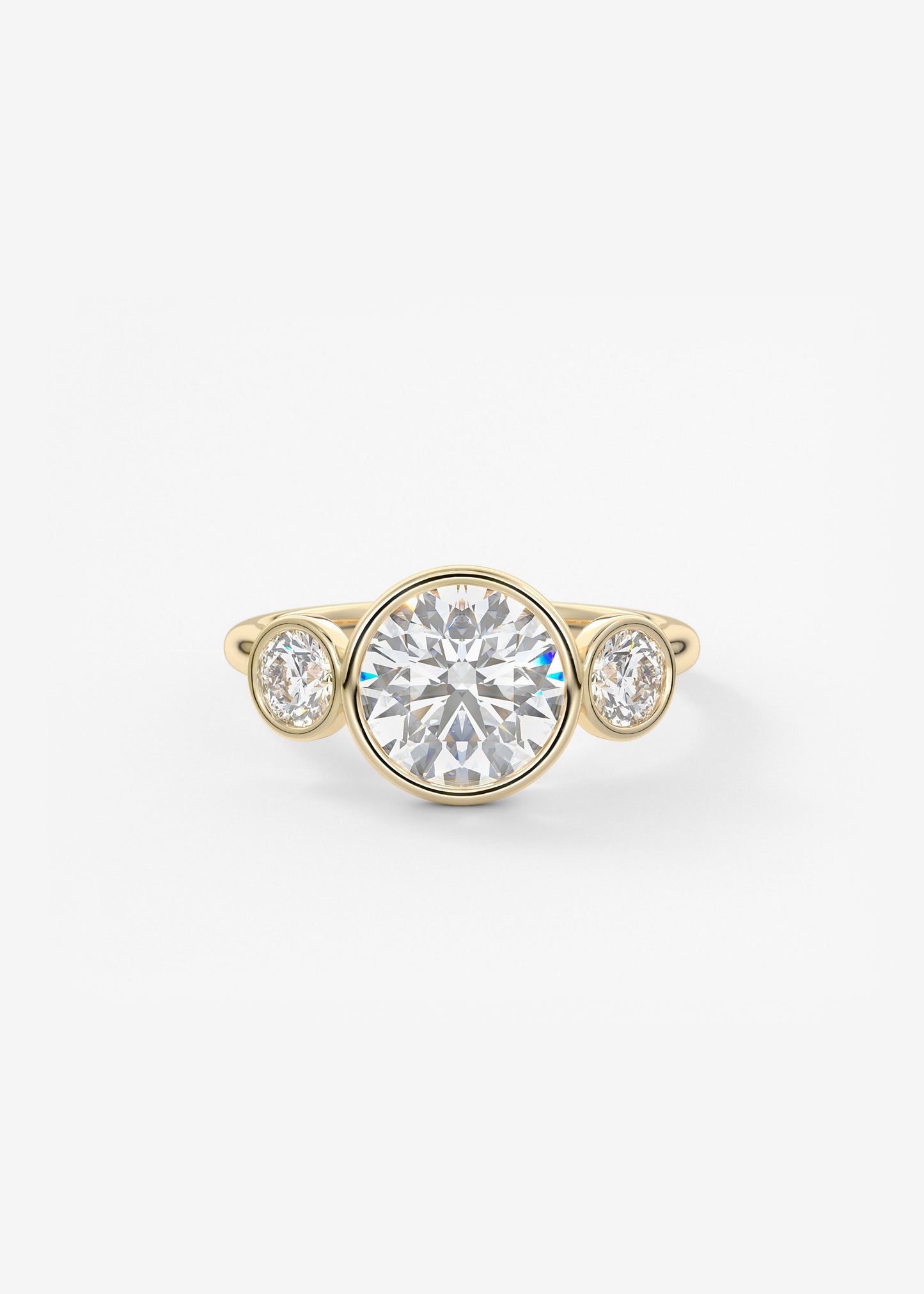 Round Three Stone Lab Grown Diamond Engagement Ring