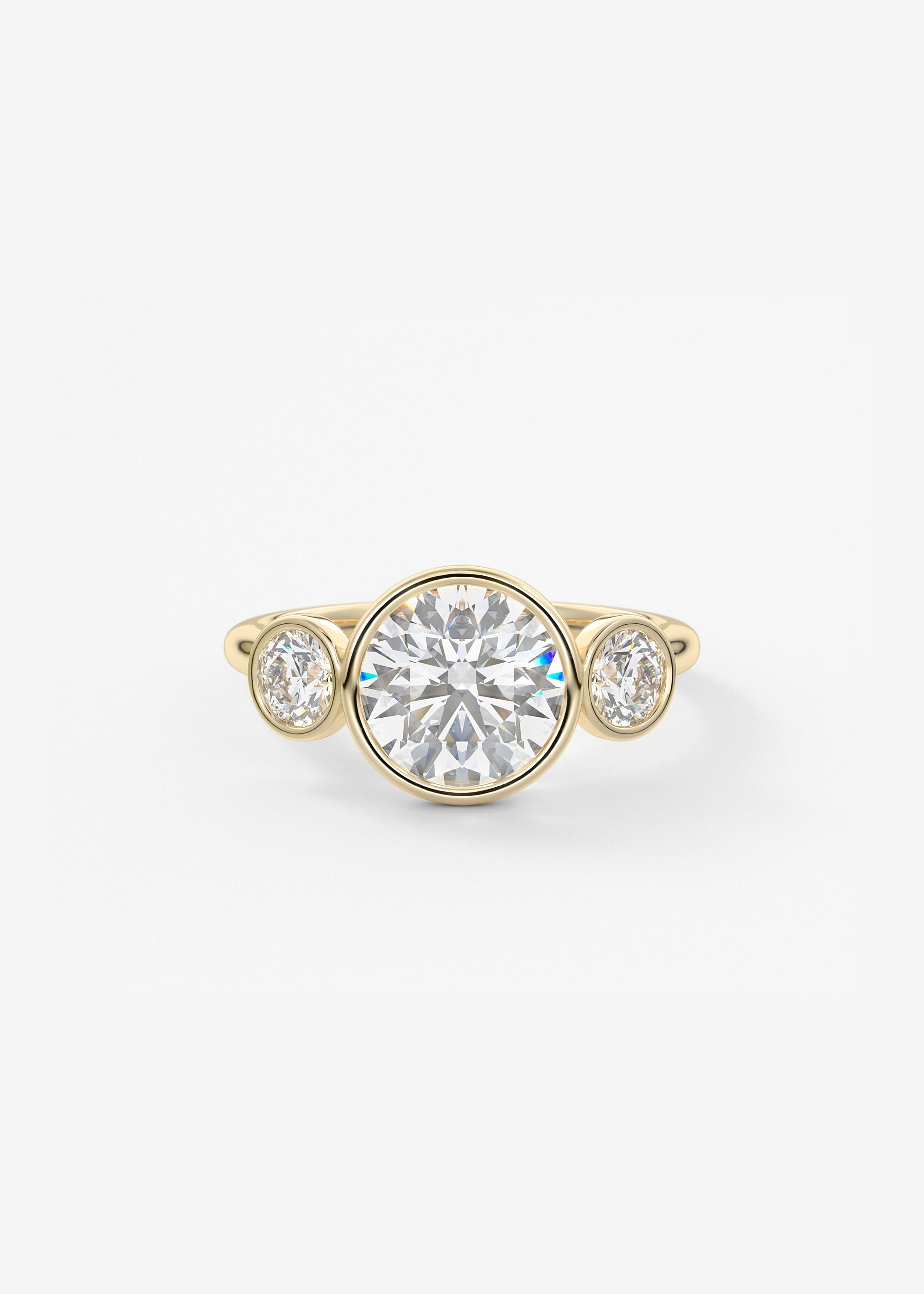 Round Three Stone Lab Grown Diamond Engagement Ring