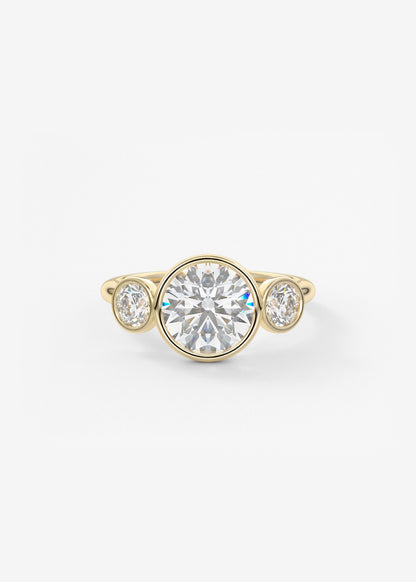 Round Three Stone Lab Grown Diamond Engagement Ring