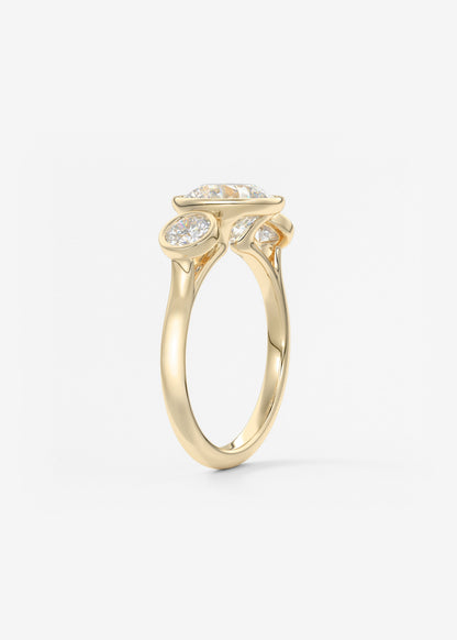Round Three Stone Lab Grown Diamond Engagement Ring