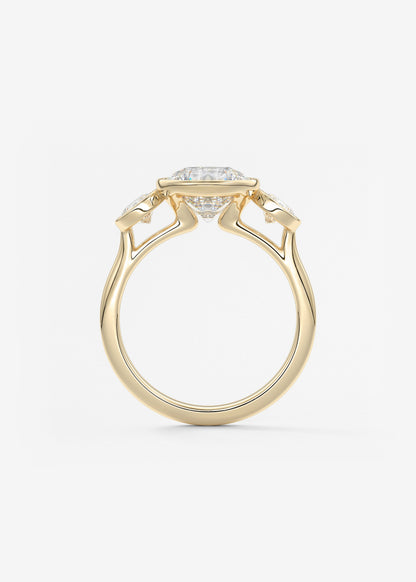 Round Three Stone Lab Grown Diamond Engagement Ring