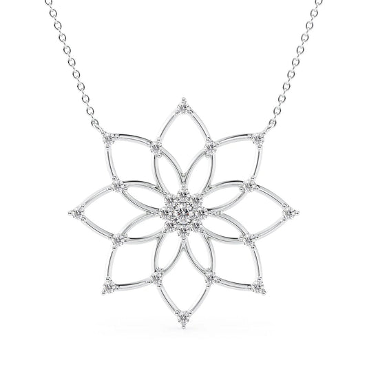 0.55 CT Round Shape Moissanite floral Necklace