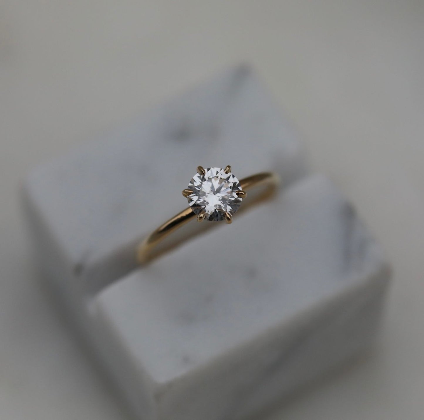 Round Solitaire Lab Grown Diamond Engagement Ring