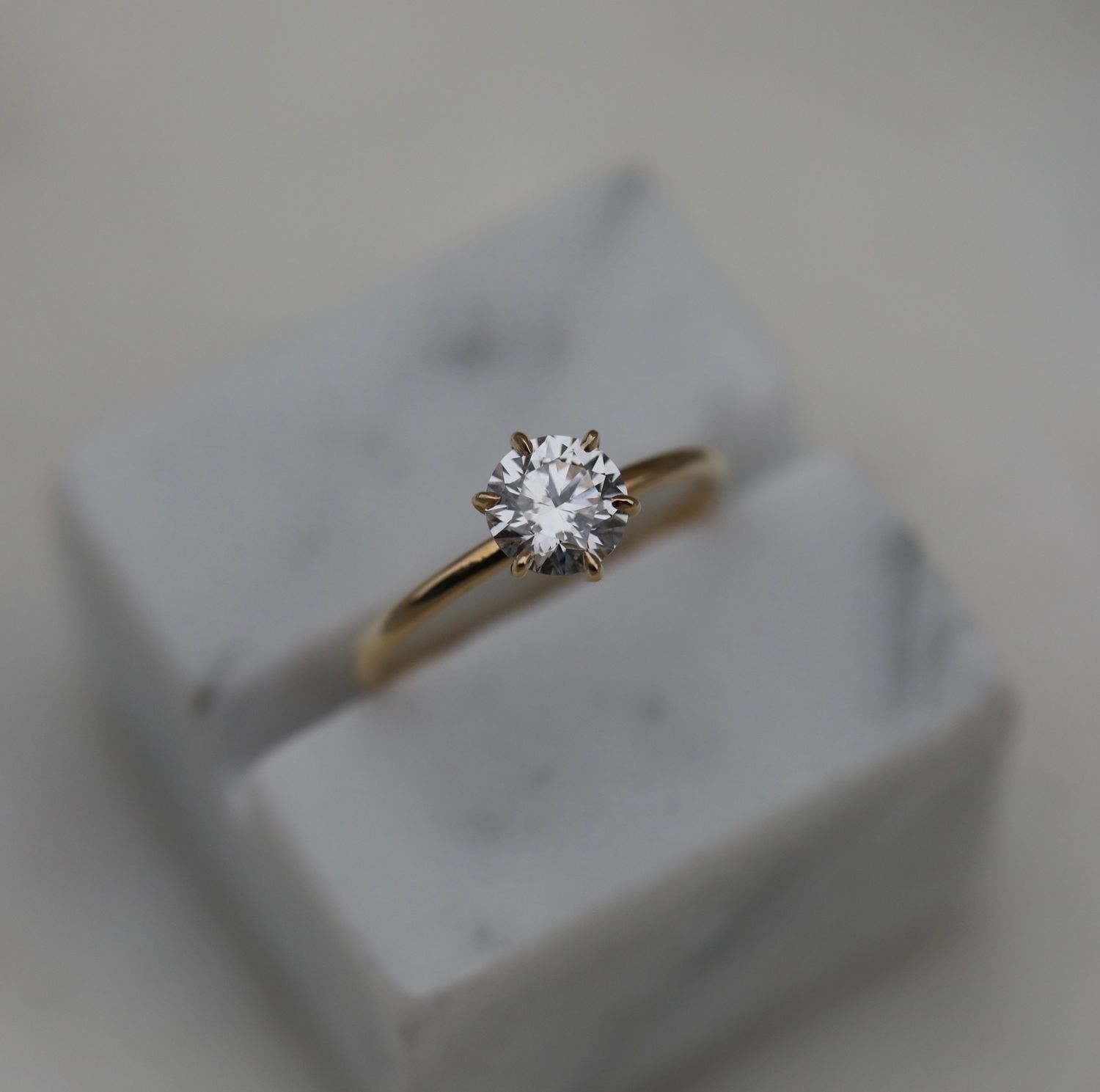 Round Solitaire Lab Grown Diamond Engagement Ring