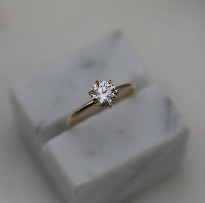 Round Solitaire Lab Grown Diamond Engagement Ring