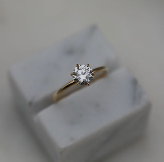 Round Solitaire Lab Grown Diamond Engagement Ring
