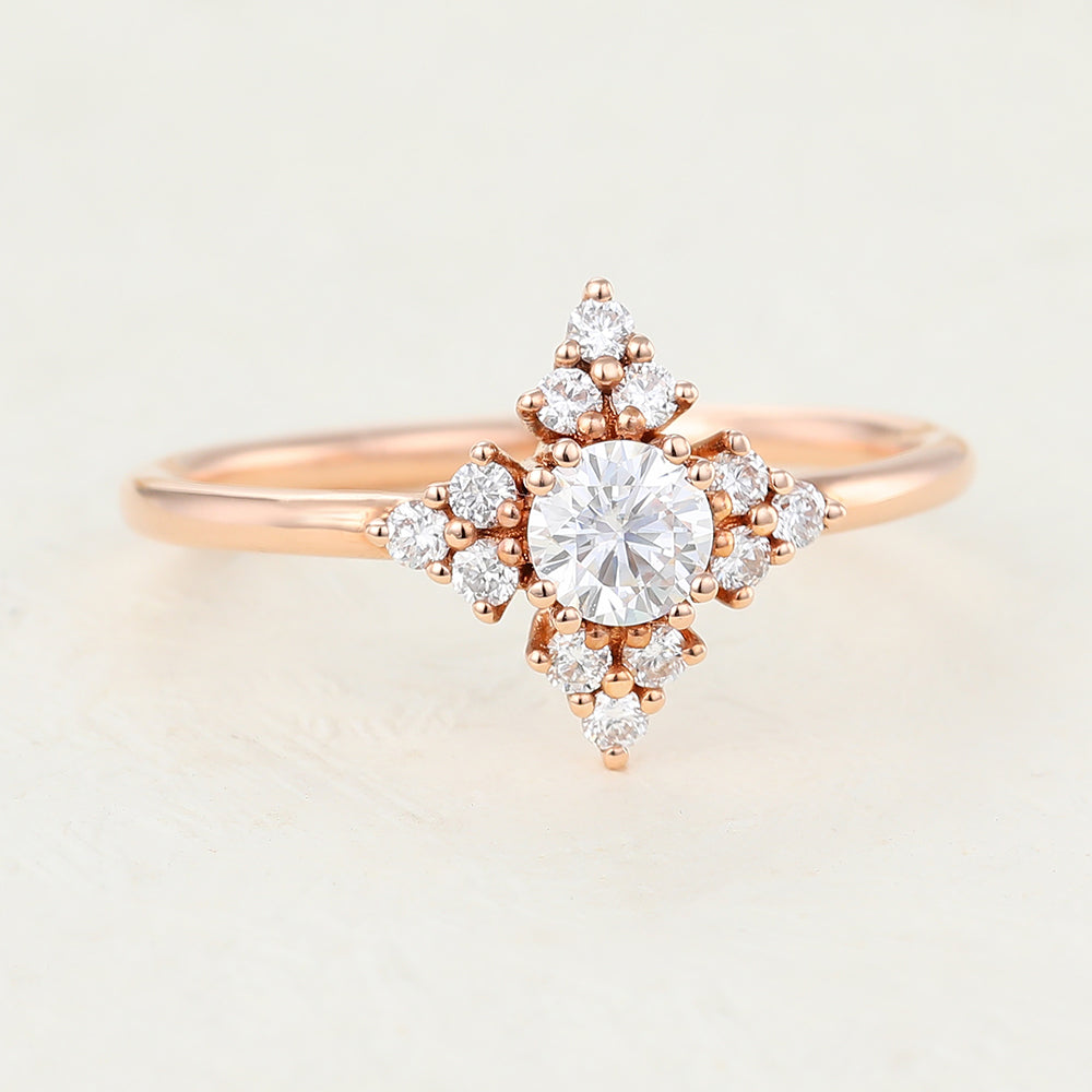 Round Cluster Lab-Grown Diamond Engagement Ring