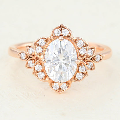 Oval Cluster Lab-Grown Diamond Engagement Ring