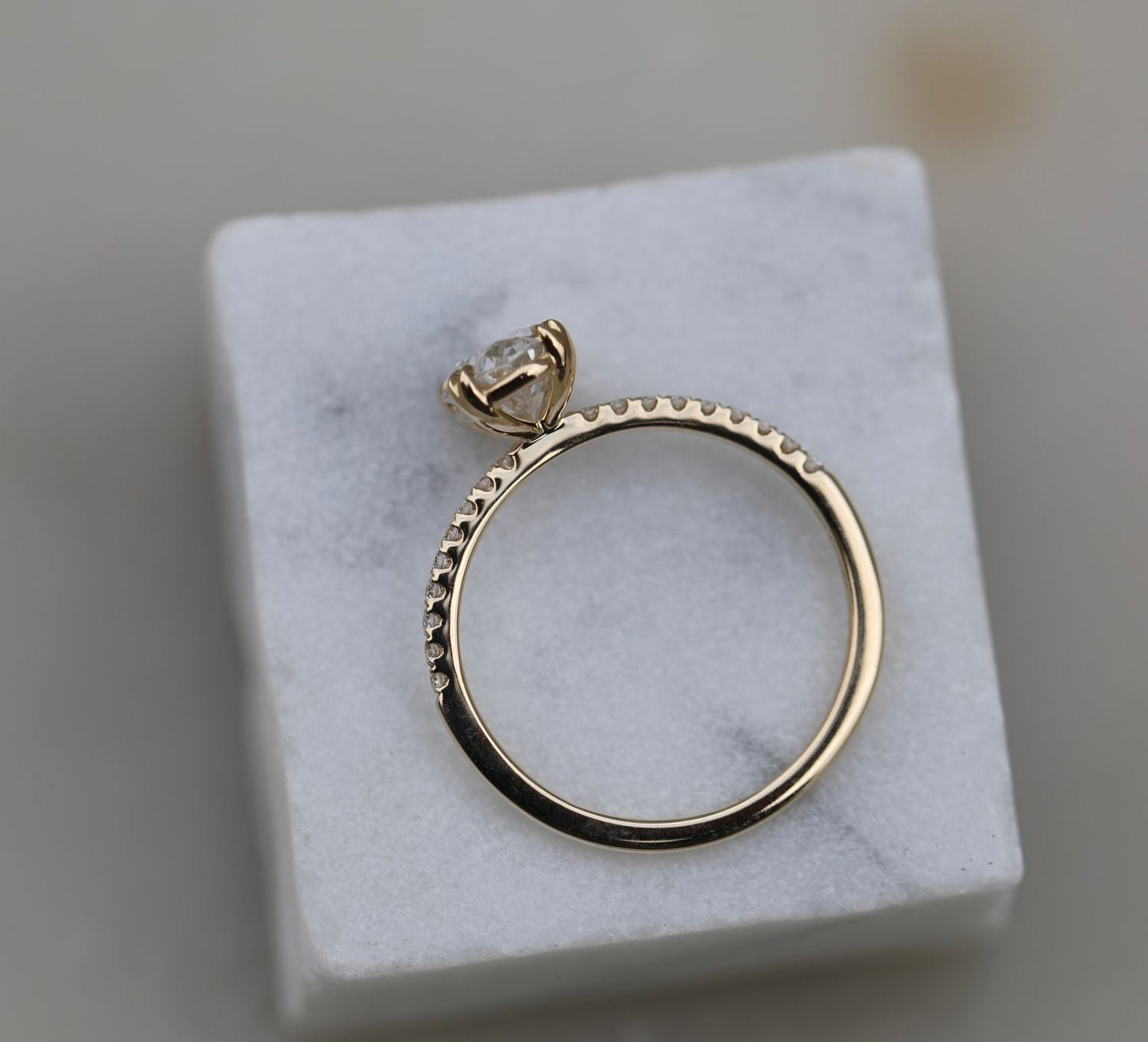 Oval Cut Pave Lab Grown Diamond Engagement Ring