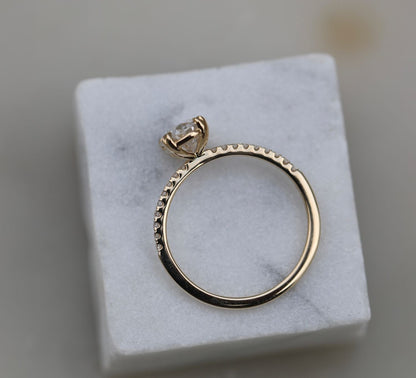 Oval Cut Pave Lab Grown Diamond Engagement Ring