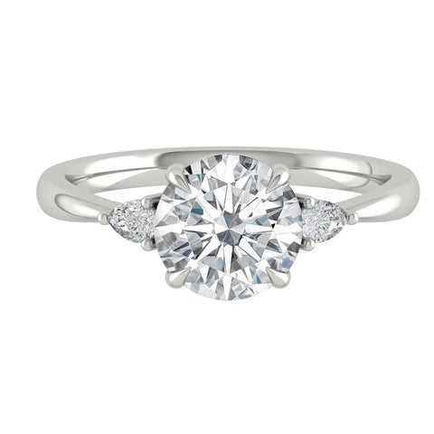 2.65 CT Round Cut Three Stone Moissanite Engagement Ring 6