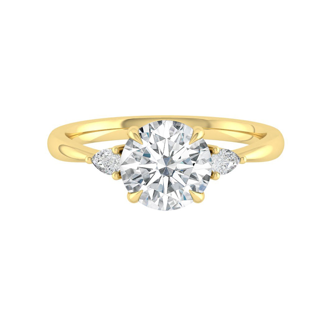 2.65 CT Round Cut Three Stone Moissanite Engagement Ring 8