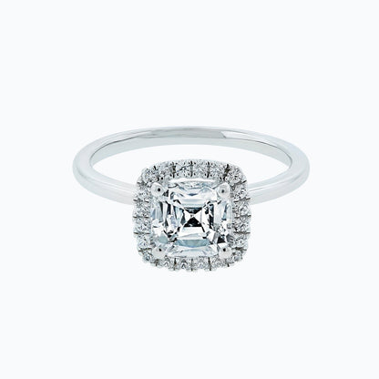 Cushion Halo Lab Grown Diamond Engagement Ring
