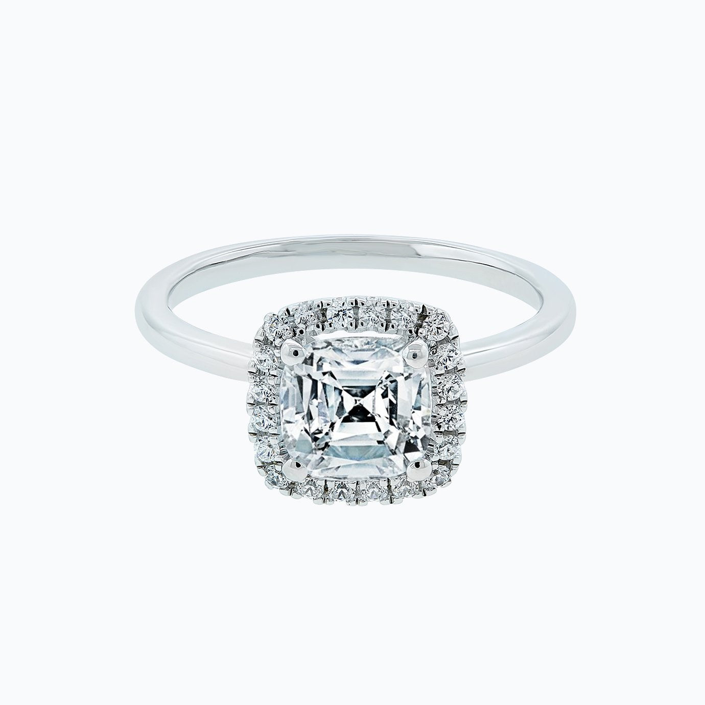 1.50 CT Cushion Shaped Moissanite Halo Engagement Ring 1