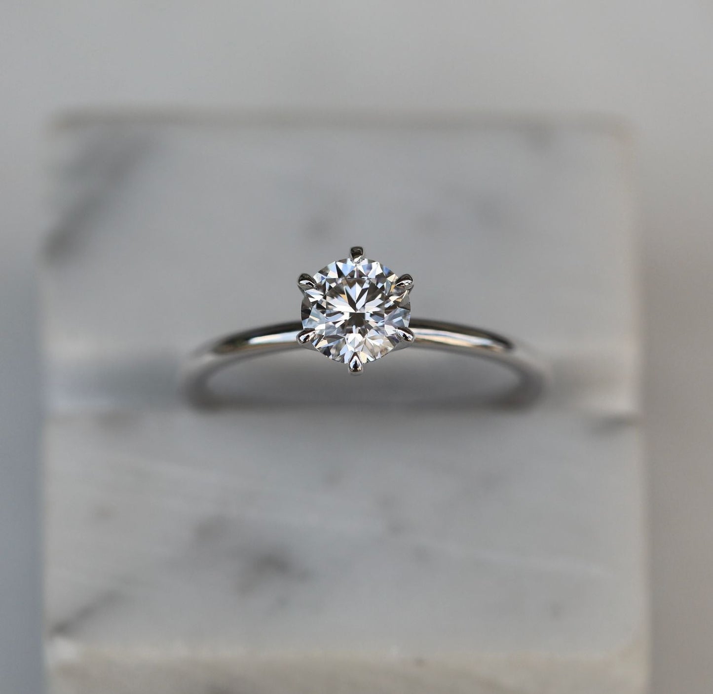 Round Solitaire Lab Grown Diamond Engagement Ring