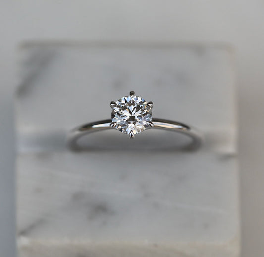 Round Solitaire Lab Grown Diamond Engagement Ring