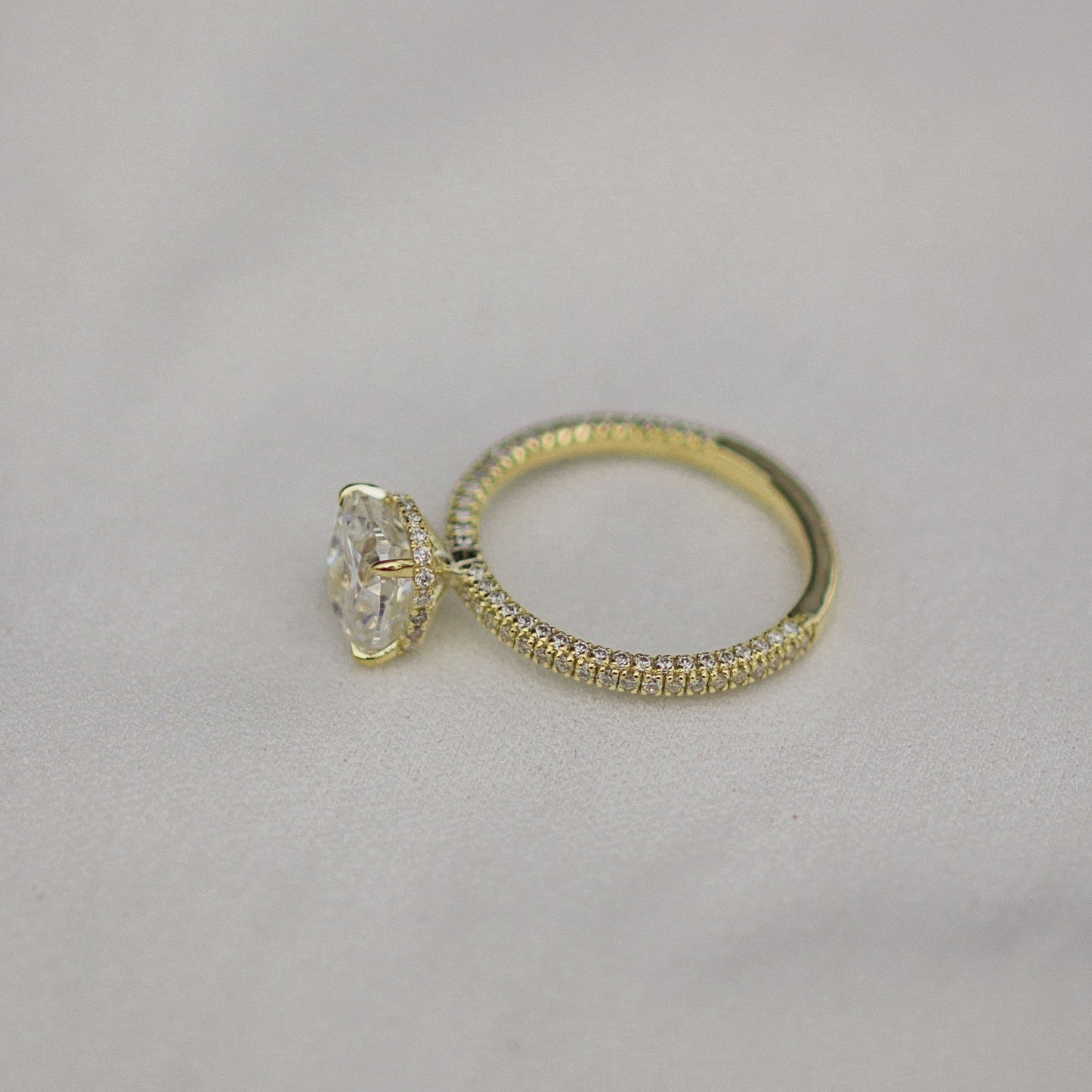 Cushion Pave Lab Grown Diamond Engagement Ring