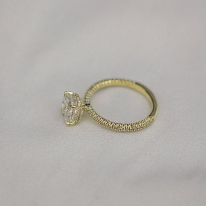 Cushion Pave Lab Grown Diamond Engagement Ring