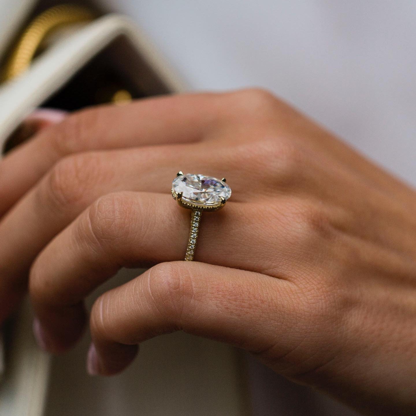 Oval Pave Lab Grown Diamond Engagement Ring