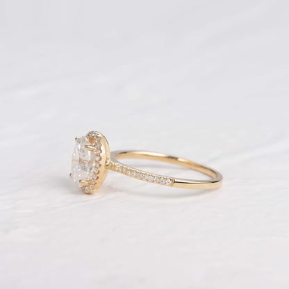 Oval Halo & Pave Lab Grown Diamond Engagement Ring