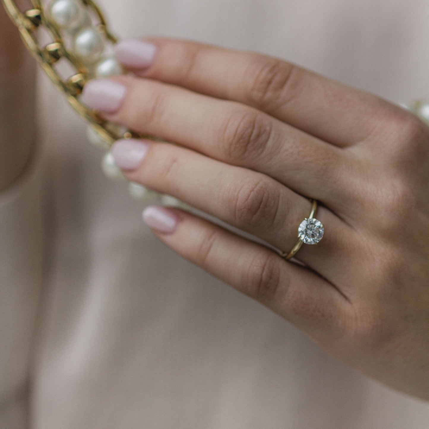 Round Solitaire Lab Grown Diamond Engagement Ring