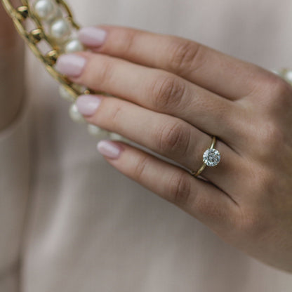 Round Solitaire Lab Grown Diamond Engagement Ring